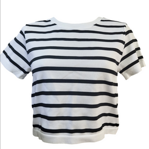 JO&CO White Stripped Top